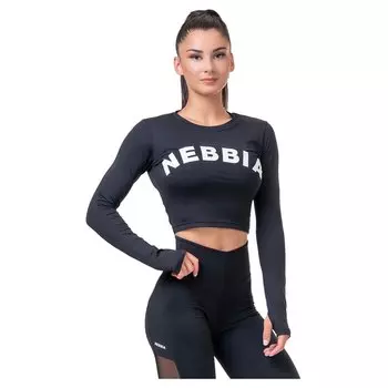Лонгслив Nebbia Thumbhole Sporty 585, черный