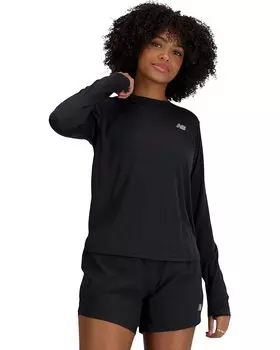 Лонгслив New Balance Athletics Long Sleeve, цвет Black Heather
