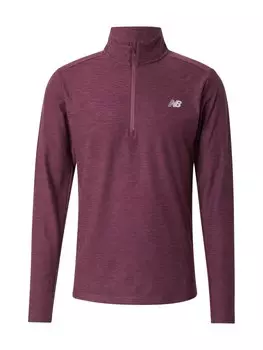 Лонгслив new balance Performance Shirt Space Dye, цвет berry