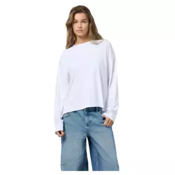 Лонгслив Noisy May Mocca Regular Fit, белый