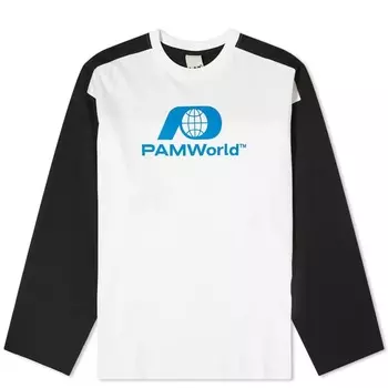 Лонгслив P.A.M. Bi Colour Oversized, черный/белыый/синий