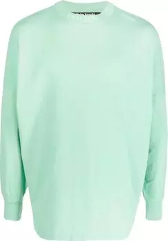 Лонгслив Palm Angels Classic Logo Over Long-Sleeve Tee 'Fluorescent Green', зеленый