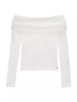 Лонгслив Pull&Bear, белый