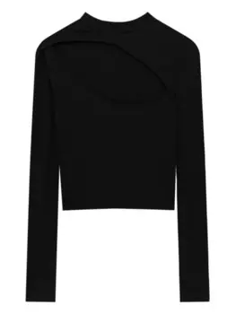 Лонгслив Pull&Bear, черный