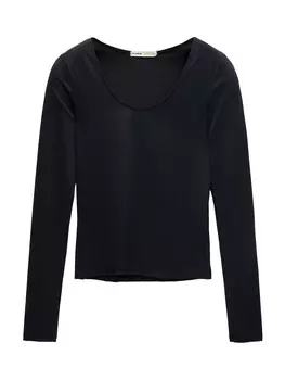 Лонгслив Pull&Bear, черный