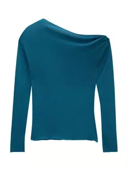 Лонгслив Pull&Bear, пыльный синий