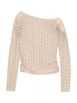 Лонгслив Pull&Bear Shirt, бежевый