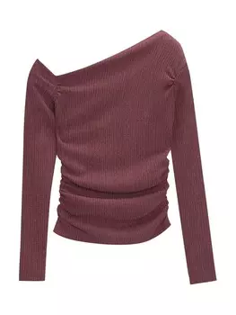 Лонгслив Pull&Bear Shirt, бордовый
