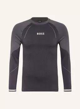 Лонгслив seamzero BOSS, черный/темно-серый