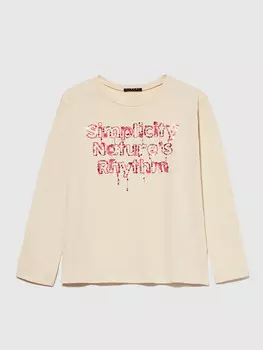 Лонгслив Sisley Longsleeve, цвет Creme/Pink
