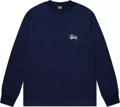 Лонгслив Stussy Basic Long-Sleeve Tee 'Navy', синий