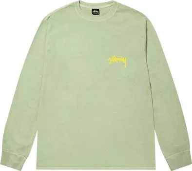 Лонгслив Stussy How We're Livin' Pigment Dyed Long-Sleeve 'Sage', зеленый