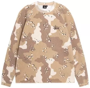 Лонгслив Stussy Raglan Thermal Long-Sleeve Crew 'Desert Camo', загар