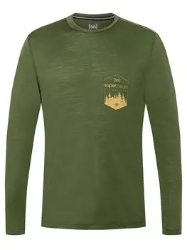 Лонгслив super.natural Merino, зеленый