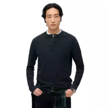 Лонгслив Superdry Lw Textured Grandad, синий