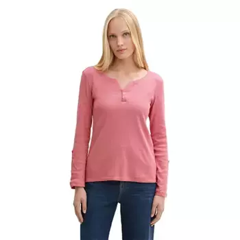 Лонгслив Tom Tailor Henley, розовый