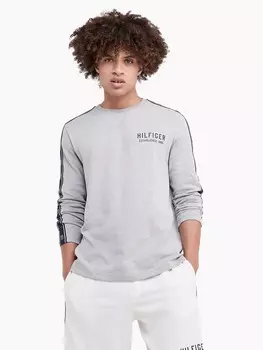 Лонгслив Tommy Hilfiger hilfiger sleep crewneck, серый