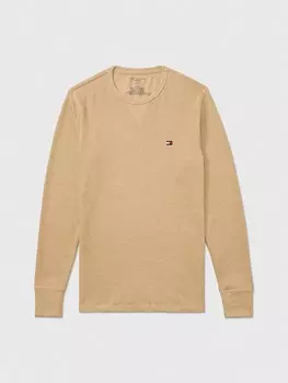 Лонгслив Tommy hilfiger thermal crewneck, бежевый