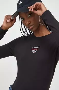 Лонгслив Tommy Jeans, черный