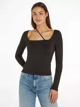 Лонгслив TOMMY JEANS, черный