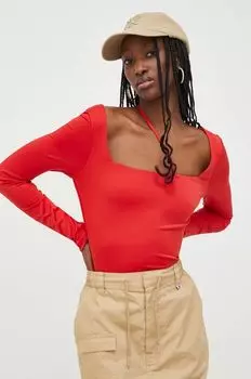 Лонгслив Tommy Jeans, красный