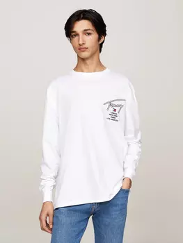 Лонгслив Tommy Jeans Regular Fit, белый