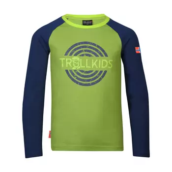Лонгслив Trollkids Preikestolen, цвет Kiwigrn/Mystikblau