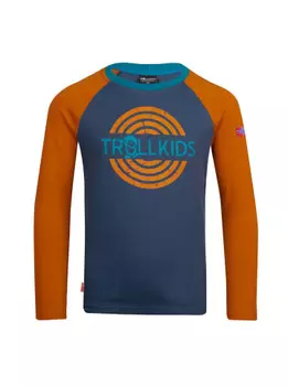Лонгслив Trollkids Preikestolen, цвет Mittelblau/Marineblau
