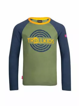 Лонгслив Trollkids Preikestolen, цвет Mittelblau/Marineblau