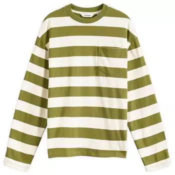 Лонгслив Uniform Bridge Naval Stripe, оливковый