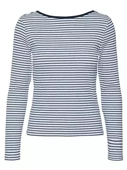 Лонгслив Vero Moda, цвет wei/dunkelblau