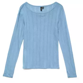 Лонгслив Vero Moda Lisa Pointelle, синий