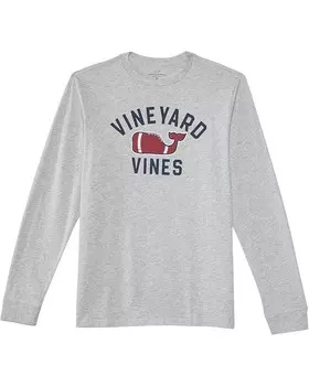 Лонгслив Vineyard Vines Kids Textured Football Long Sleeve Tee, цвет Grey Heather