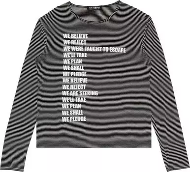 Лонгслив Vintage Raf Simons Woe Unto Those Stretch Long-Sleeve 'Black/White', черный