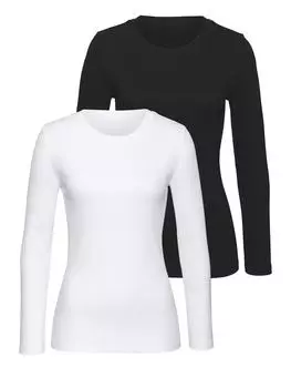 Лонгслив Vivance Langarmshirt, цвет schwarz, wei