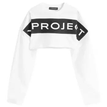 Лонгслив Y/Project Scrunched Logo Long Sleeve Tank Top, цвет Optic White