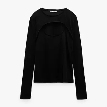 Лонгслив Zara Cut-out, черный