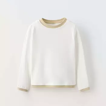 Лонгслив Zara Double Effect Rib, белый