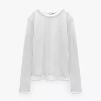 Лонгслив Zara Long Sleeve, светло-серый