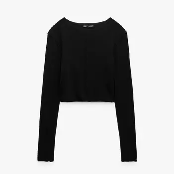 Лонгслив Zara Viscose, черный