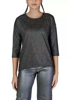 Лонгслив женский Vero Moda металлик, черный