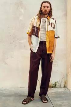 Лоскутная рубашка ZARA, цвет Printed