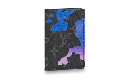 LOUIS VUITTON Карманный органайзер Sunrise Monogram Eclipse, черный/серый/синий, многоцветный