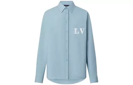 Рубашка мужская Louis Vuitton с логотипом, синий
