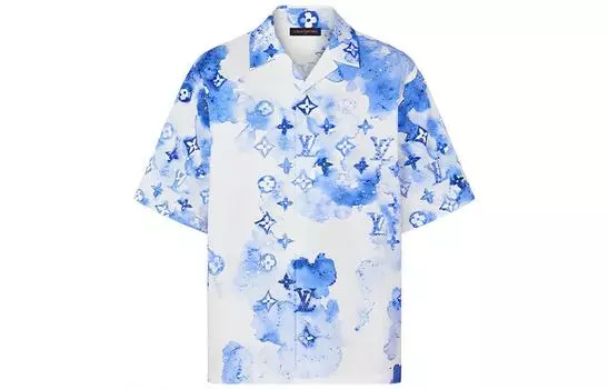 Рубашка Louis Vuitton мужская, синий / белый
