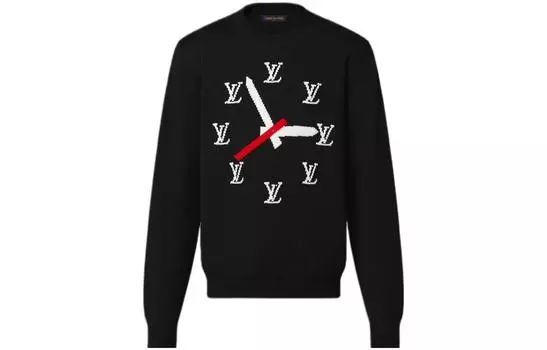Пуловер мужской Louis Vuitton Clock Instarsia, черный