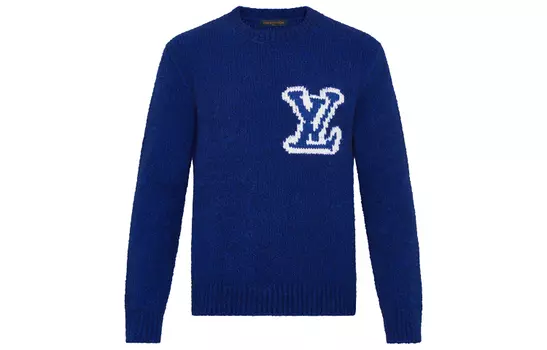 Свитер мужской Louis Vuitton с крупным логотипом, синий