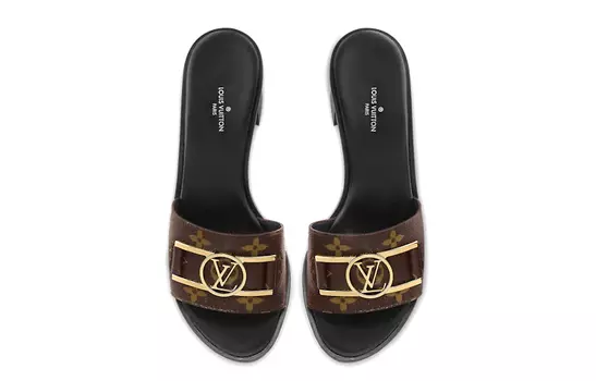 Шлепанцы женские Louis Vuitton Lock It, коричневый