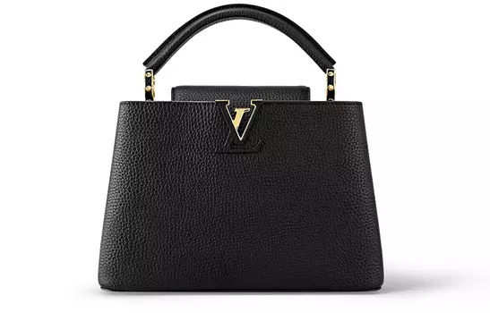 LOUIS VUITTON Сумка Capucines из коровьей кожи Capson, сумка через плечо, женская, черная