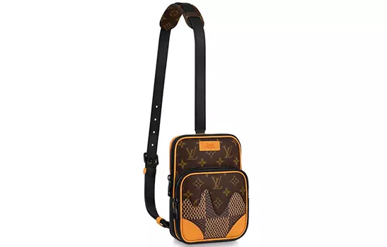 LOUIS VUITTON Сумка-слинг из коровьей кожи с покрытием NIGO, мужская, коричневого цвета, через плечо